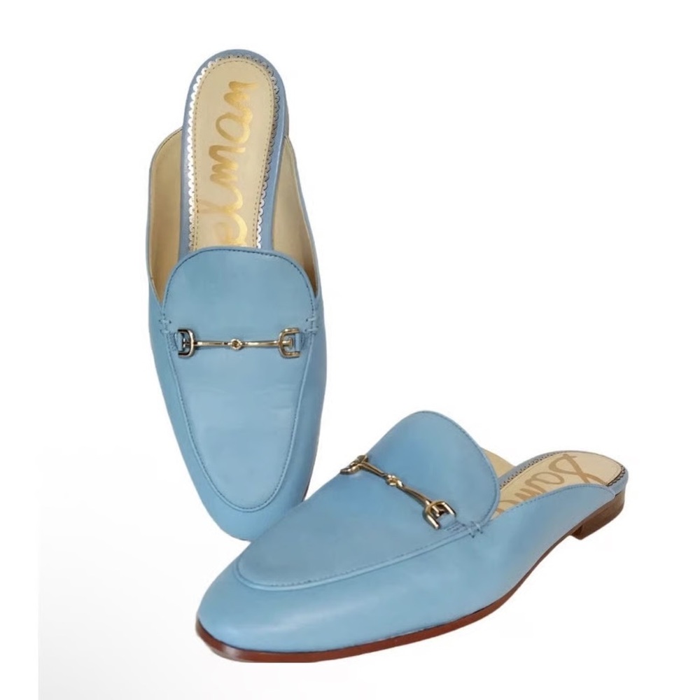 Stylish Blue Leather Mules